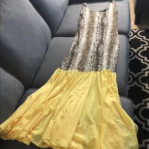 Snake Skin Print Mermaid Maxi Dress